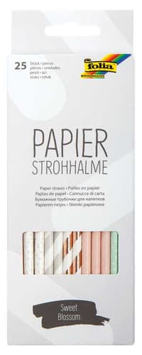 folia Papierstrohhalme Sweet Blossom 20cm