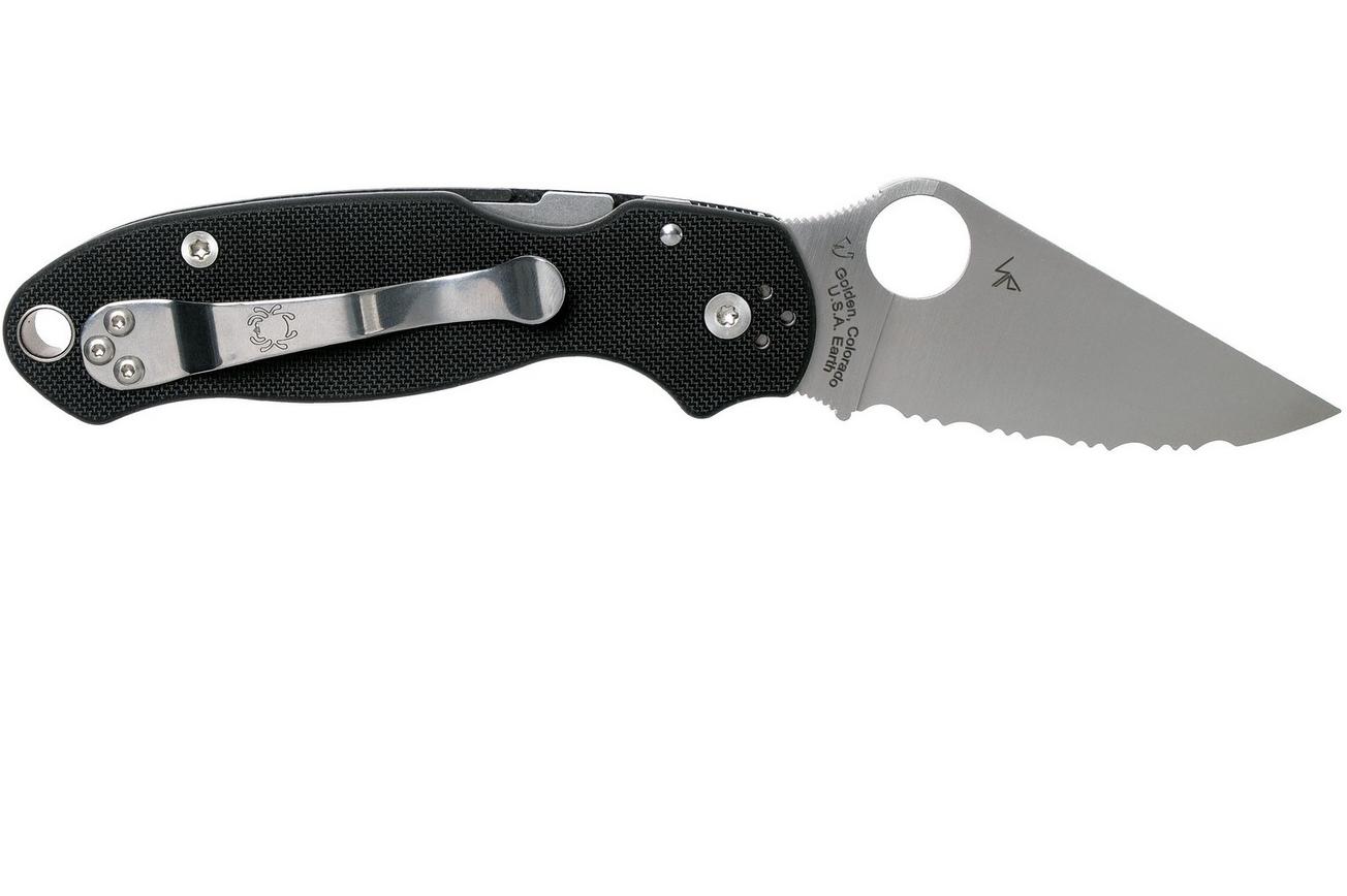 Spyderco Para 3 C223PBK serrated zakmes