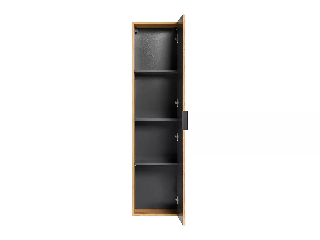 Colonne de salle de bain suspendue striée - Naturel clair - H140 cm - ZEVARA