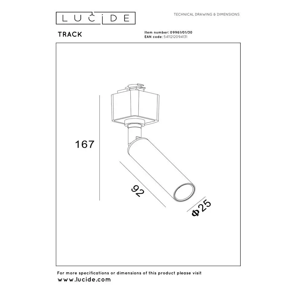 Lucide TRACK Railverlichting - Zwart