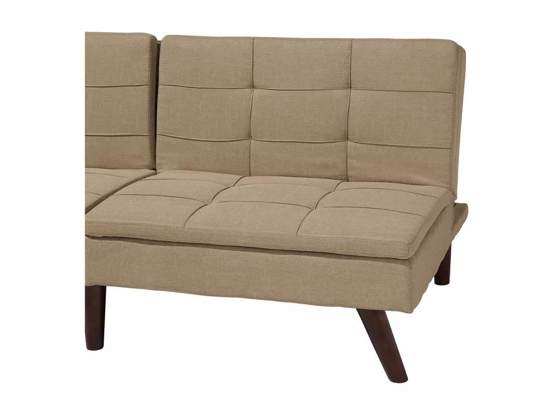 Canapé convertible 3 places en tissu marron clair RONNE