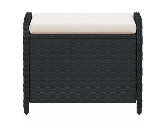 VIDAXL - Pouf Tabouret de jardin avec coussin noir 58x46x46 cm résine tres...