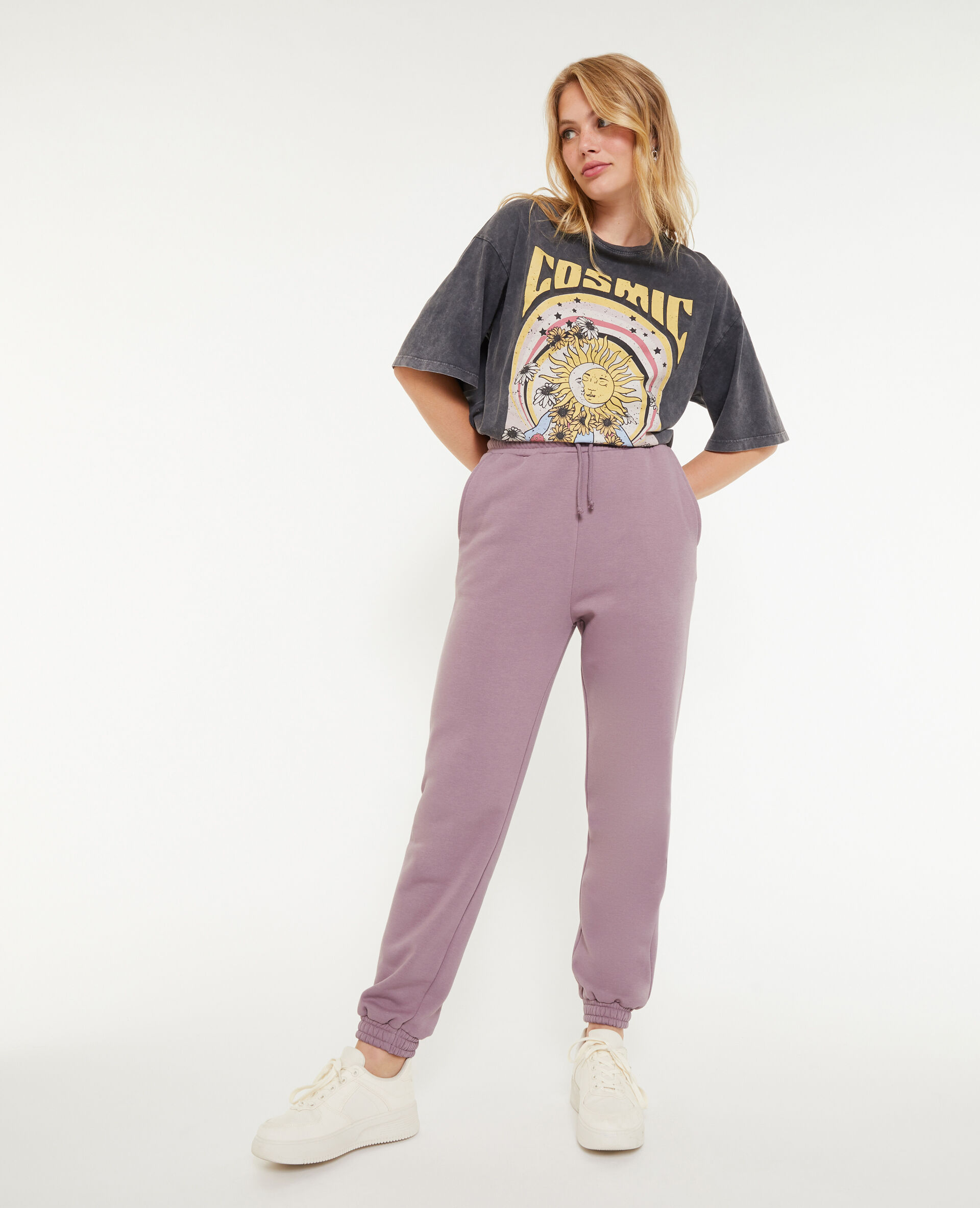 Pantalon de jogging en molleton - Lilas