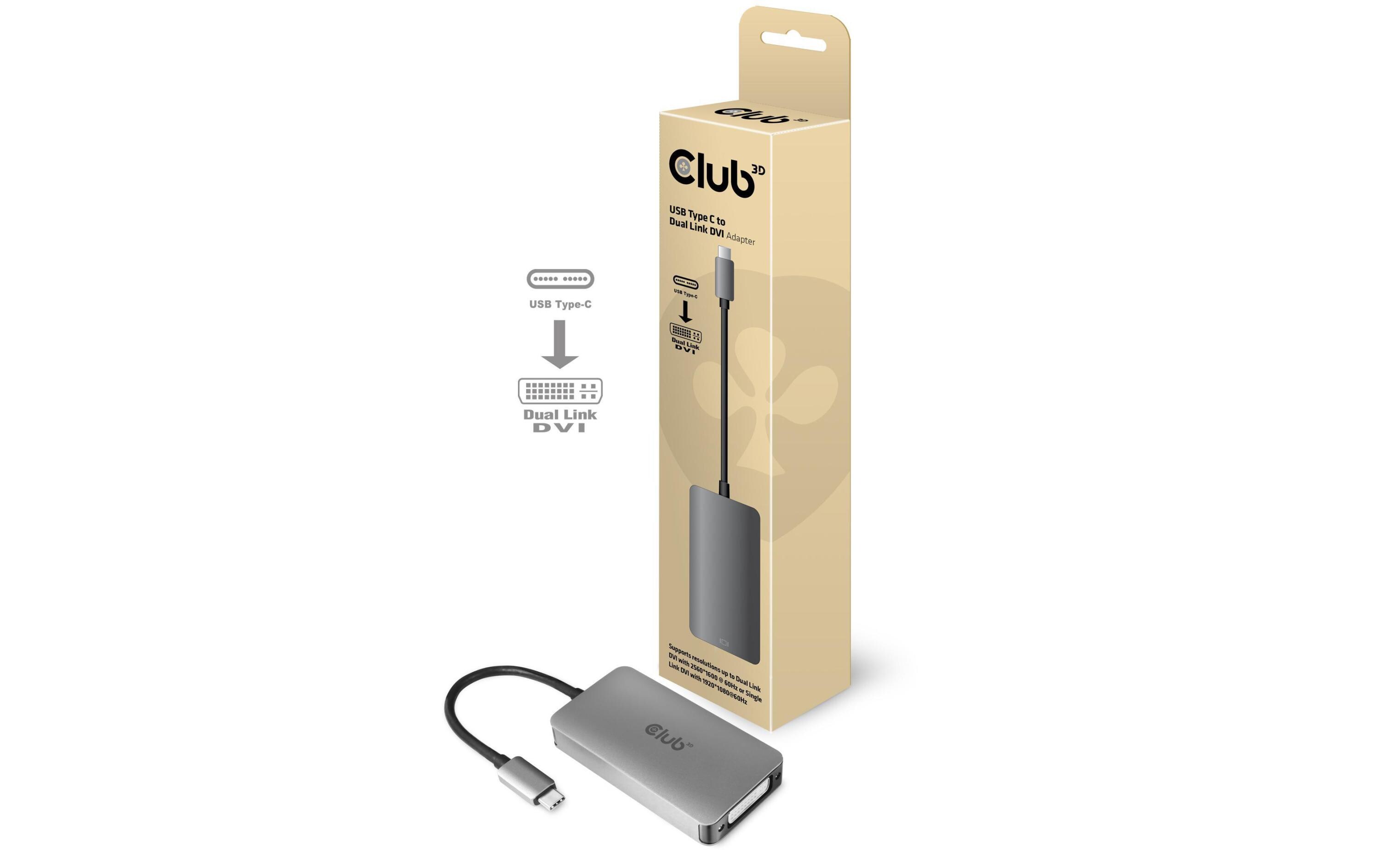 Adapter USB Type-C – Dual Link DVI-I, AktivAktiver USB Typ C zu Dual Link DVI-I Adapter