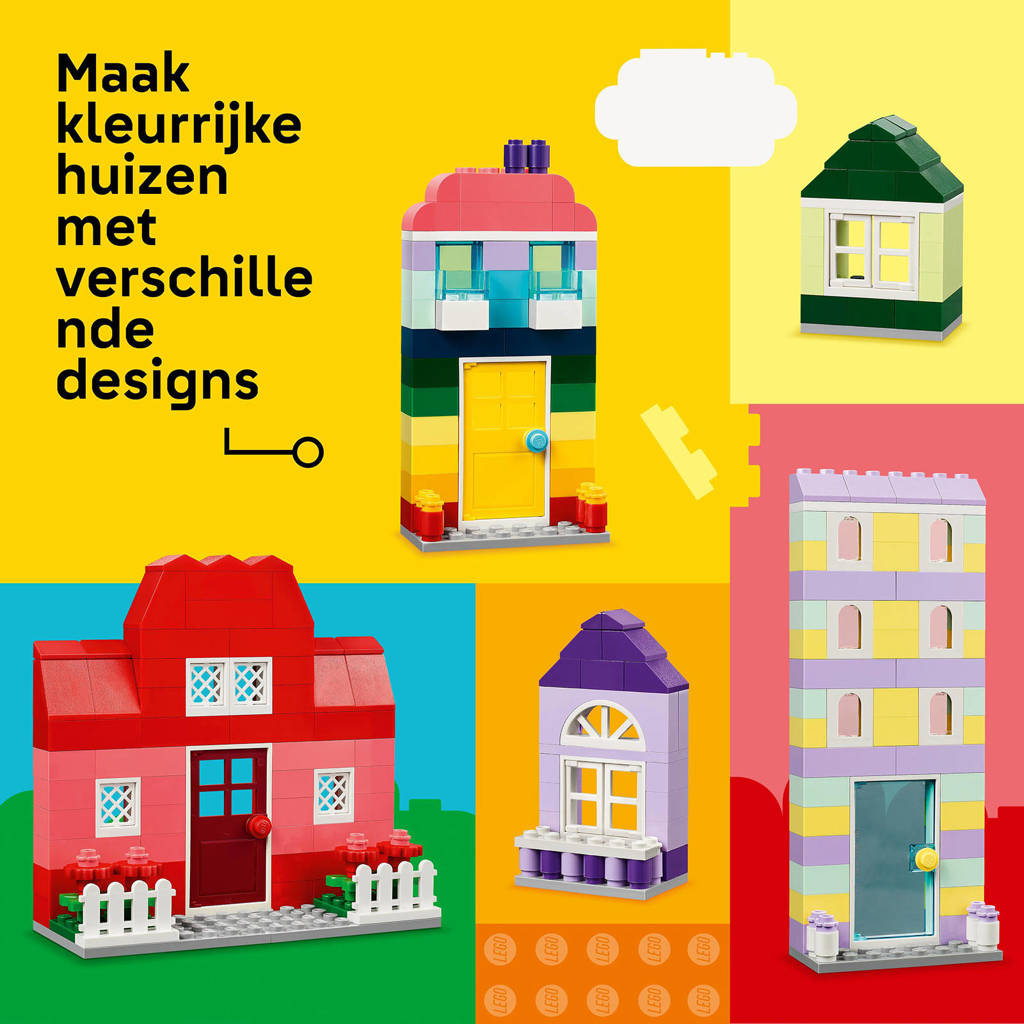 Prachtige , kleurrijke set !Creatieve huizen Bouw- en Speelset met Bouwstenen voor Jongens en Meisjes 11035