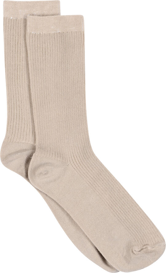 mpWoman Fine cotton rib socks Oxford tan