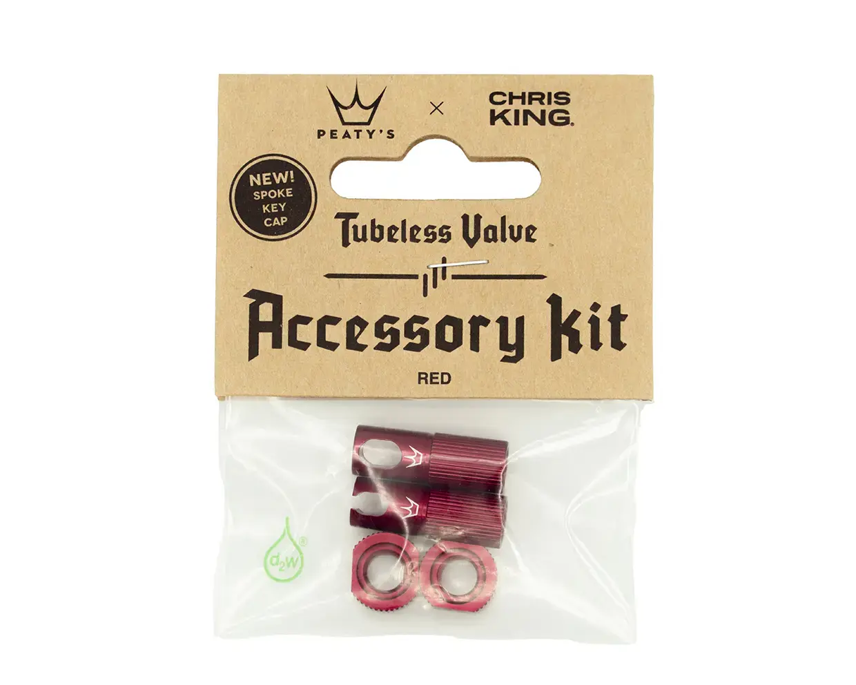 Peaty's Chris King MK2 Tubeless Ventielen Accessory Kit Rood