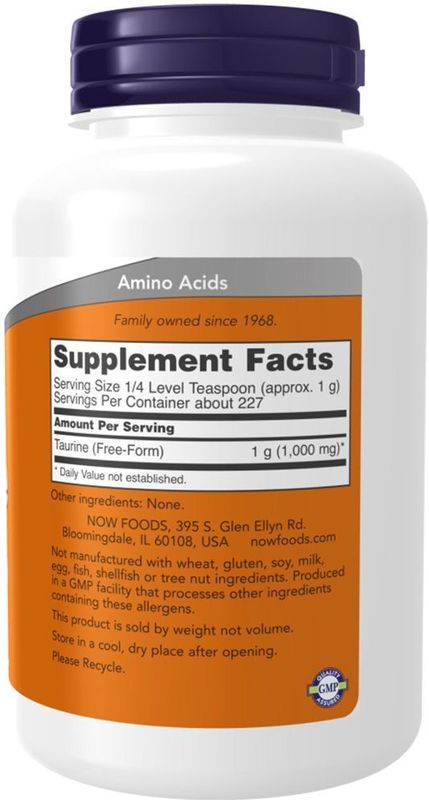 Taurine Poeder - 227 g - Vrij van GMO's - Veganistisch