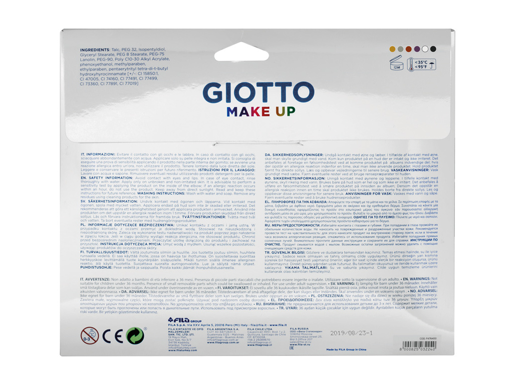 MAKE UP GIOTTO SET 6 PINTURA METALLIC