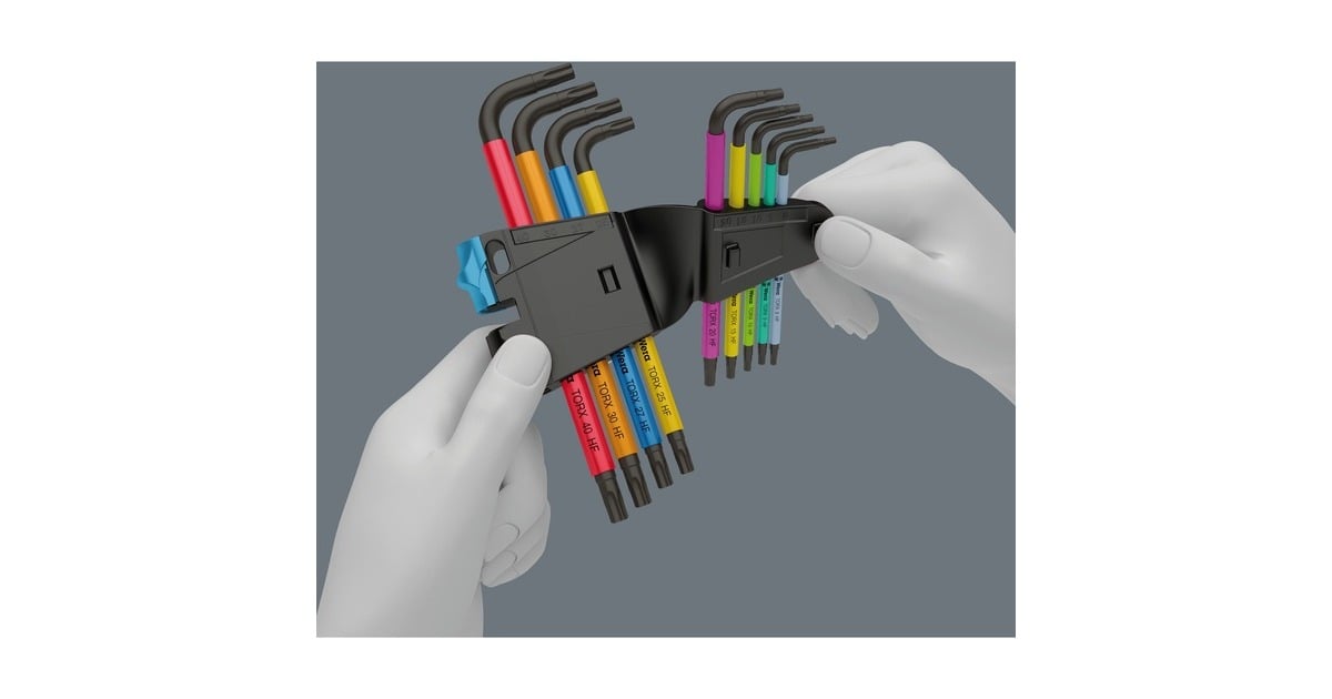 WeraInbussleutelset TORX 967/9 TX Multicolour HF 1  (9-delig, TORX T8 tot T40)