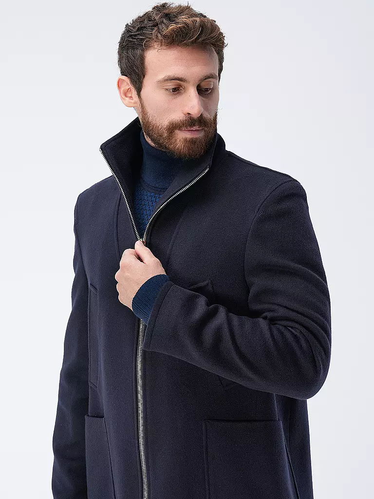 OFFICINE GENERALE Wollmantel PHILIP MOCKNECK dunkelblau