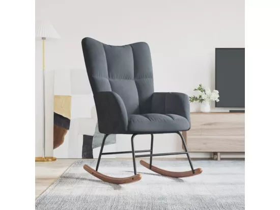 Chaise à bascule Gris foncé Velours