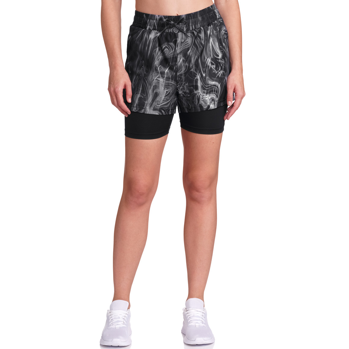 Gina Sports Damen Sport-Shorts zweilagig schwarz