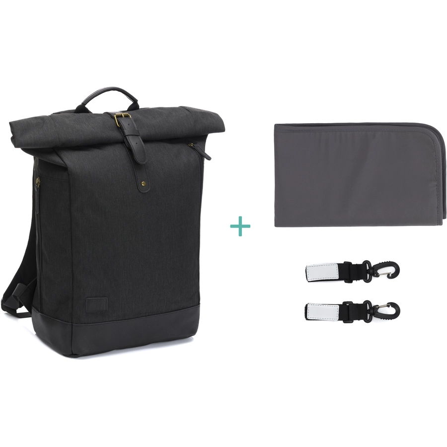 Fillikid Wickelrucksack Rolltop Berlin schwarz