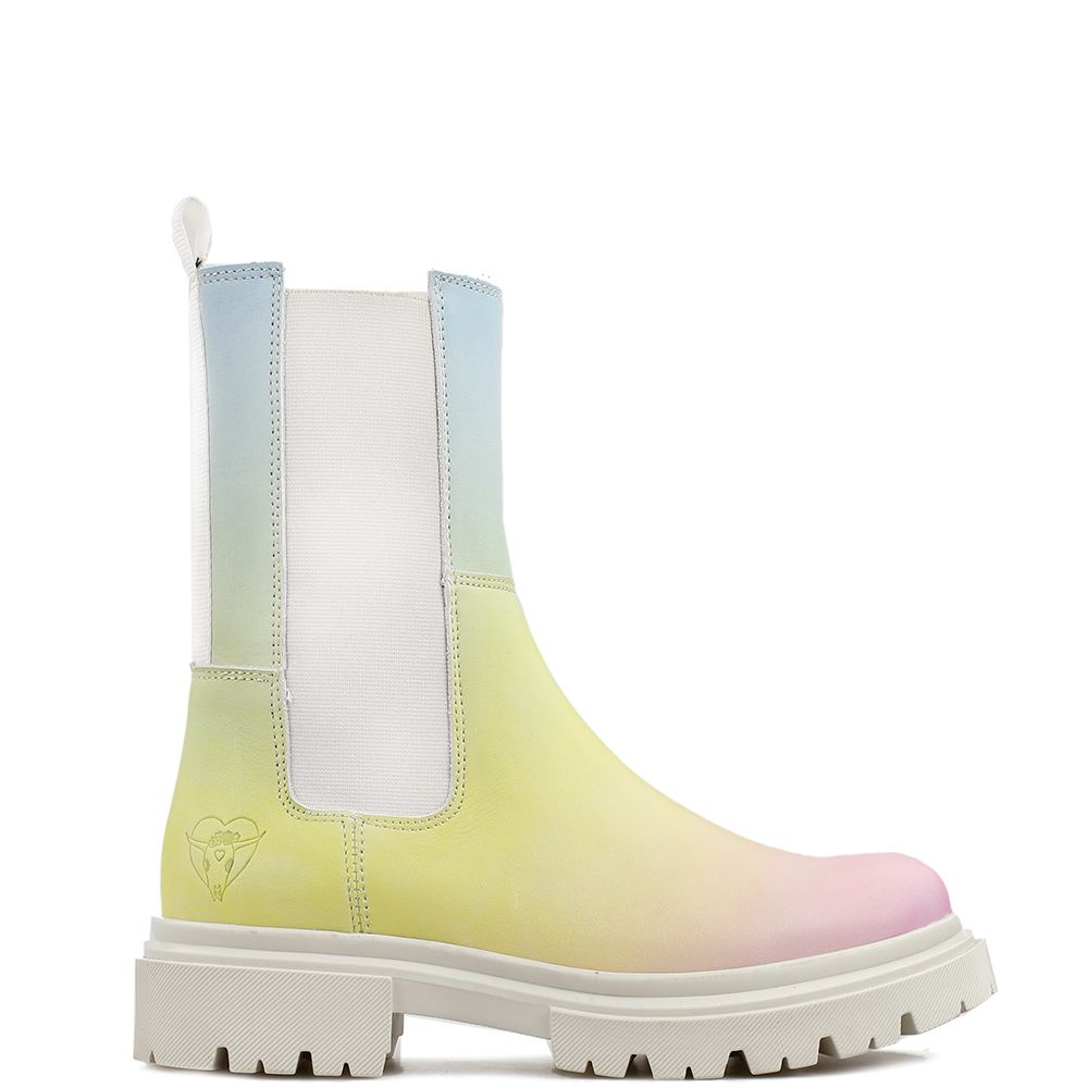 La Pintura Blanca Chunky boots Rainbow