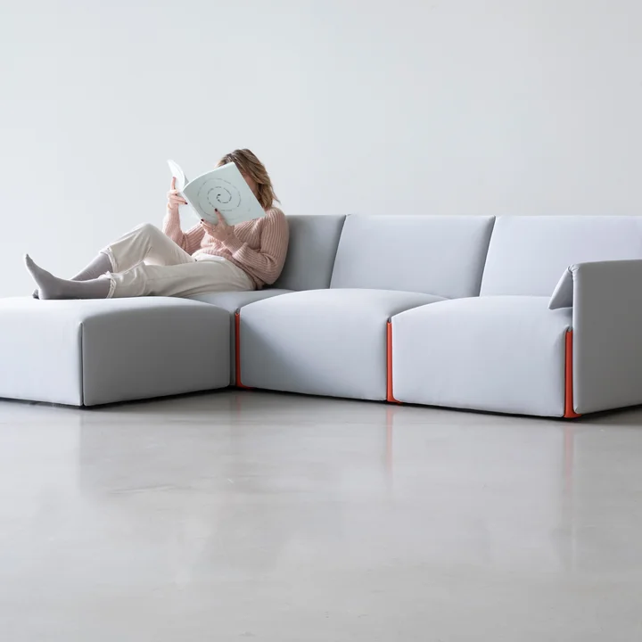 Magis - Costume Sofa 2-Sitzer, Komposition B mit Armlehnen, Fidivi One 8504 / orange 1110C