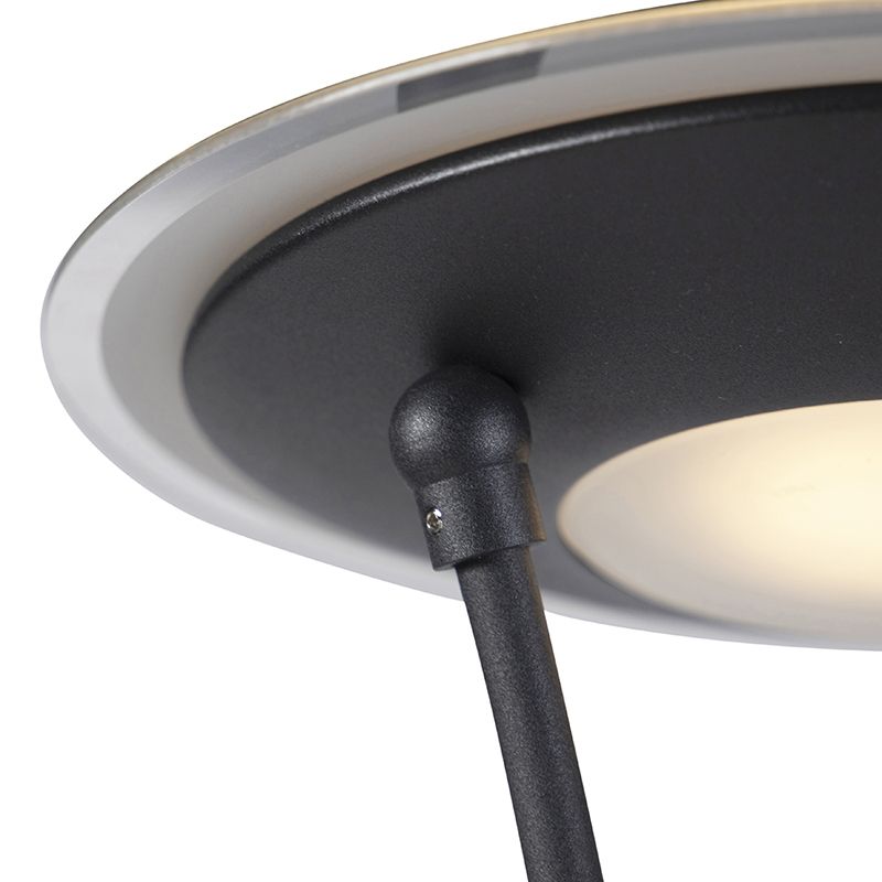 Vloerlamp zwart met leesarm incl. LED en USB-poort - Sevilla
