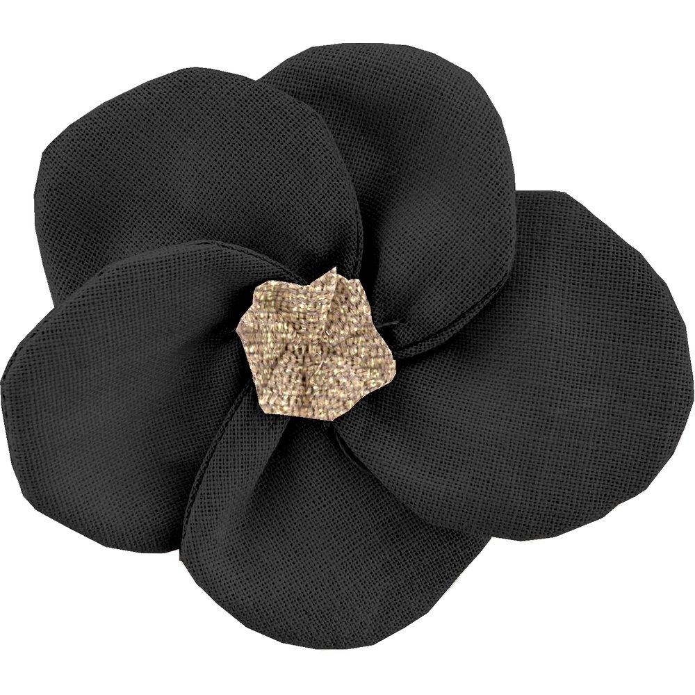 Petite Barrette Pétales De Fleur Noir