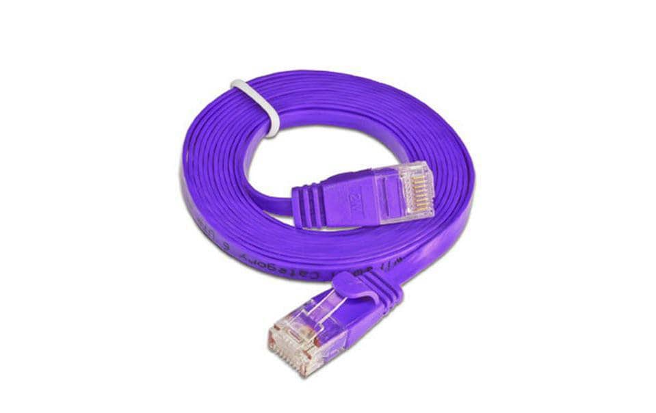 Slimpatchkabel RJ-45 - RJ-45, Cat 6, UTP, 1 m, ViolettUnscreened/Unshielded Twisted-Pair-Kabel (UTP) mit Klinkenschutz