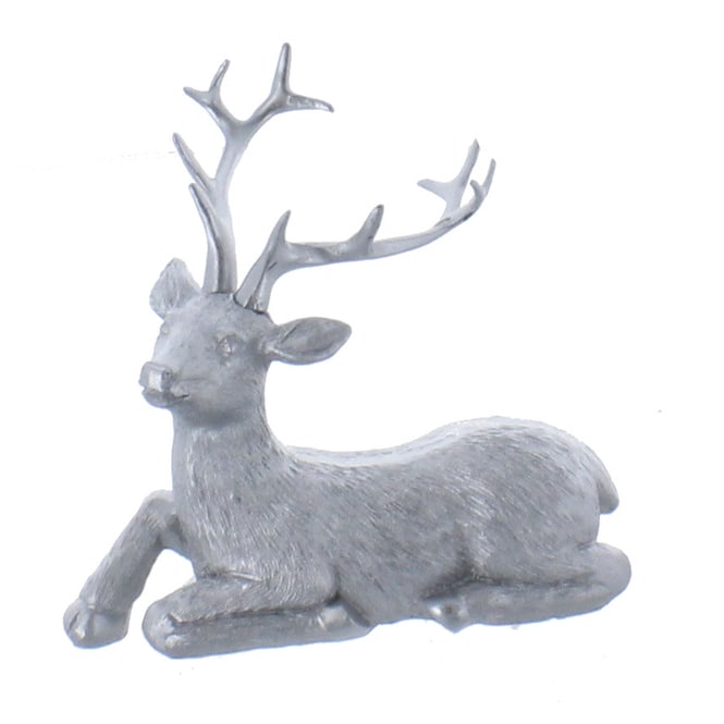 Hirsch liegend silber - 14 x 6 x 17 cm