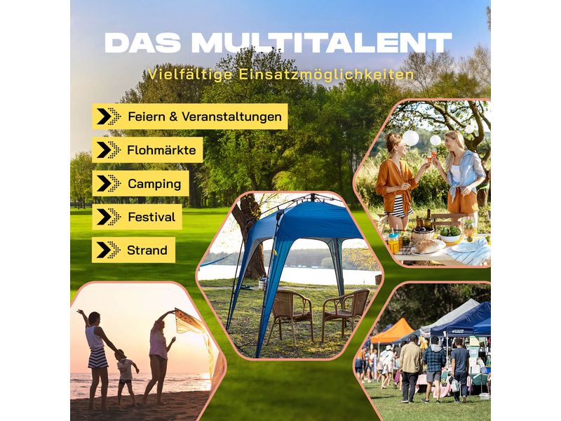 Where tomorrow Pavillon Pop Up - Schwarz Outdoor-Pavillon mit Seitenschutz