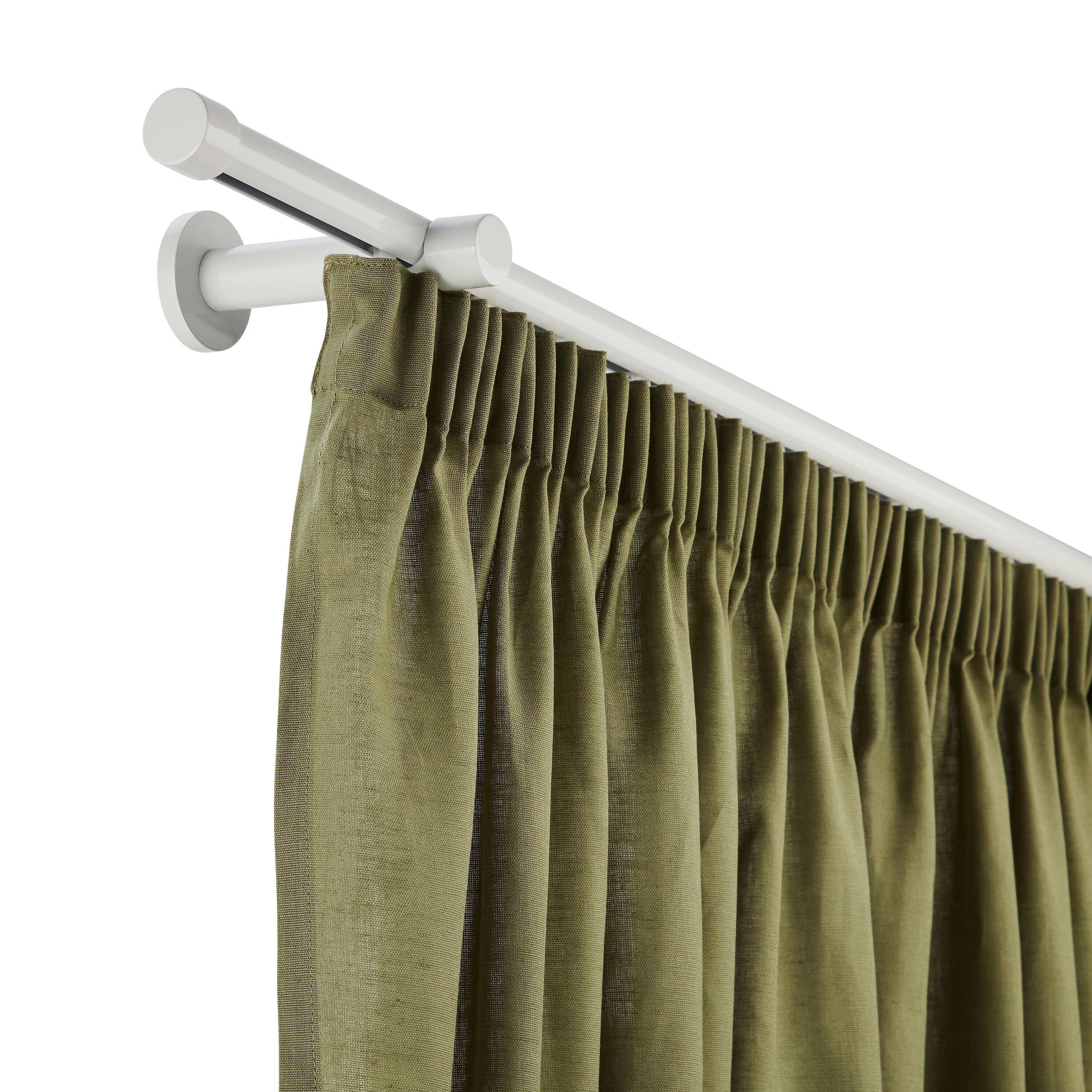 WEISS Vorhangstange mit Innenlauf - Weiss / B: 160.0 cm
