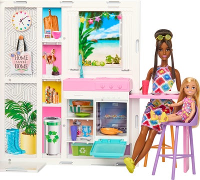 Barbie Lekesett med Dukke Getaway House