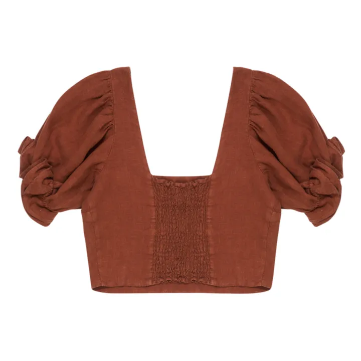 the new society Top Manches Bouffantes - Collection Femme | Terracotta