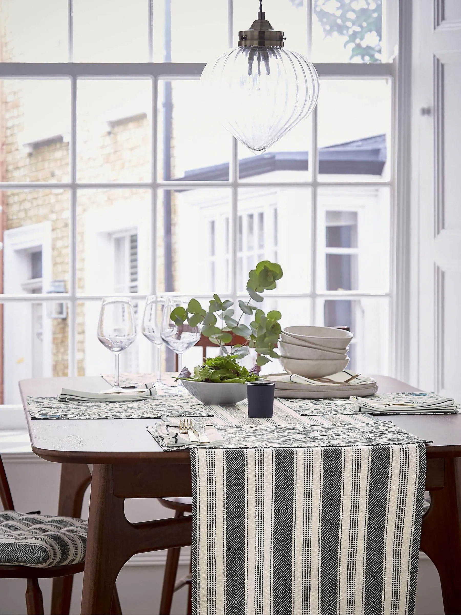 Bedeck of Belfast Saja Stripe 100% Cotton Table Runner