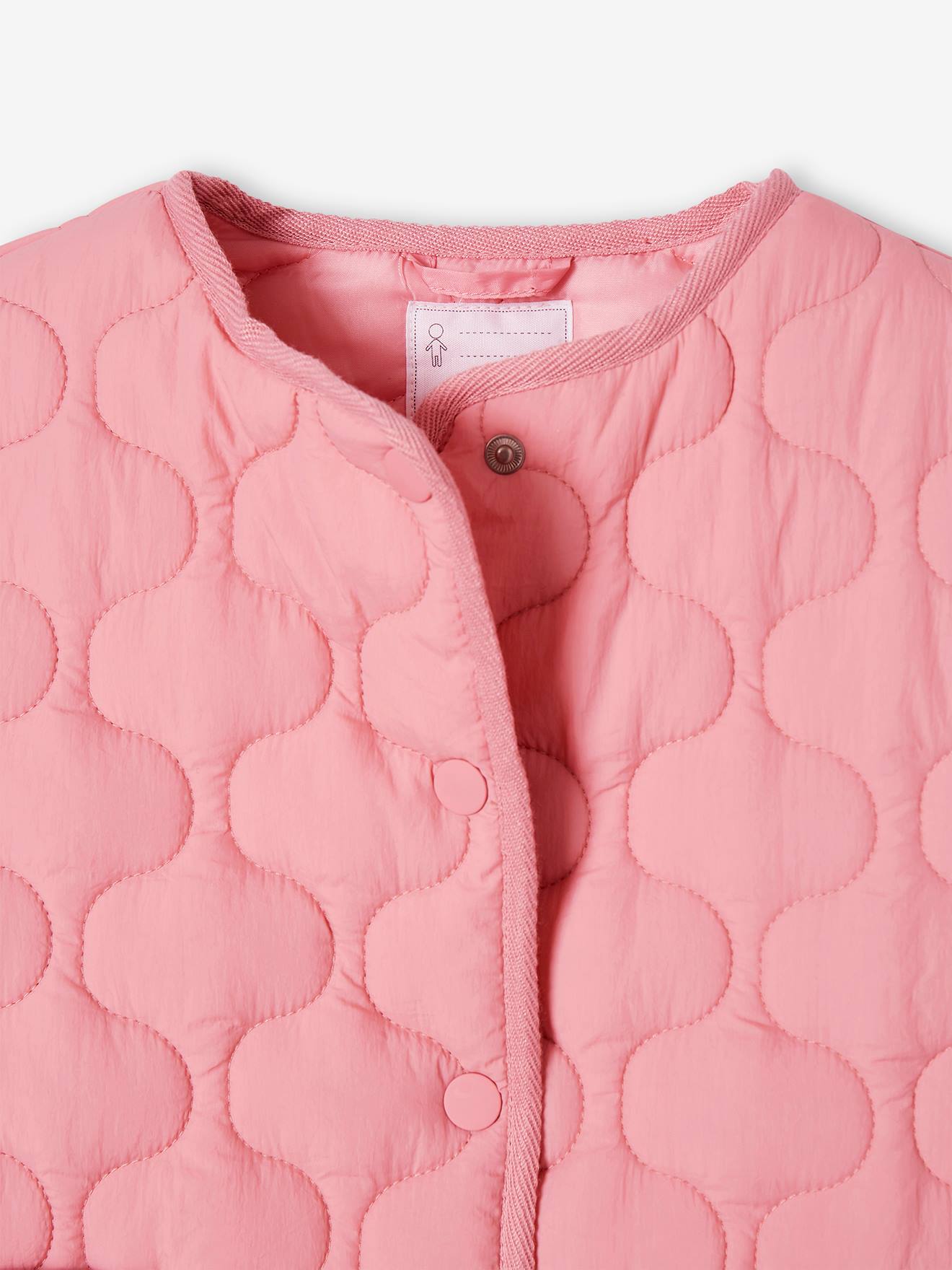 Jaqueta rosa acolchoada para meninas