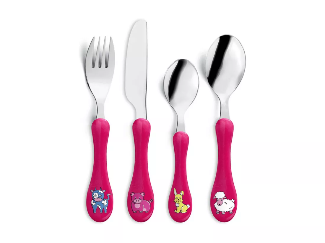 Enfant - Service 4 couverts enfants Fushia