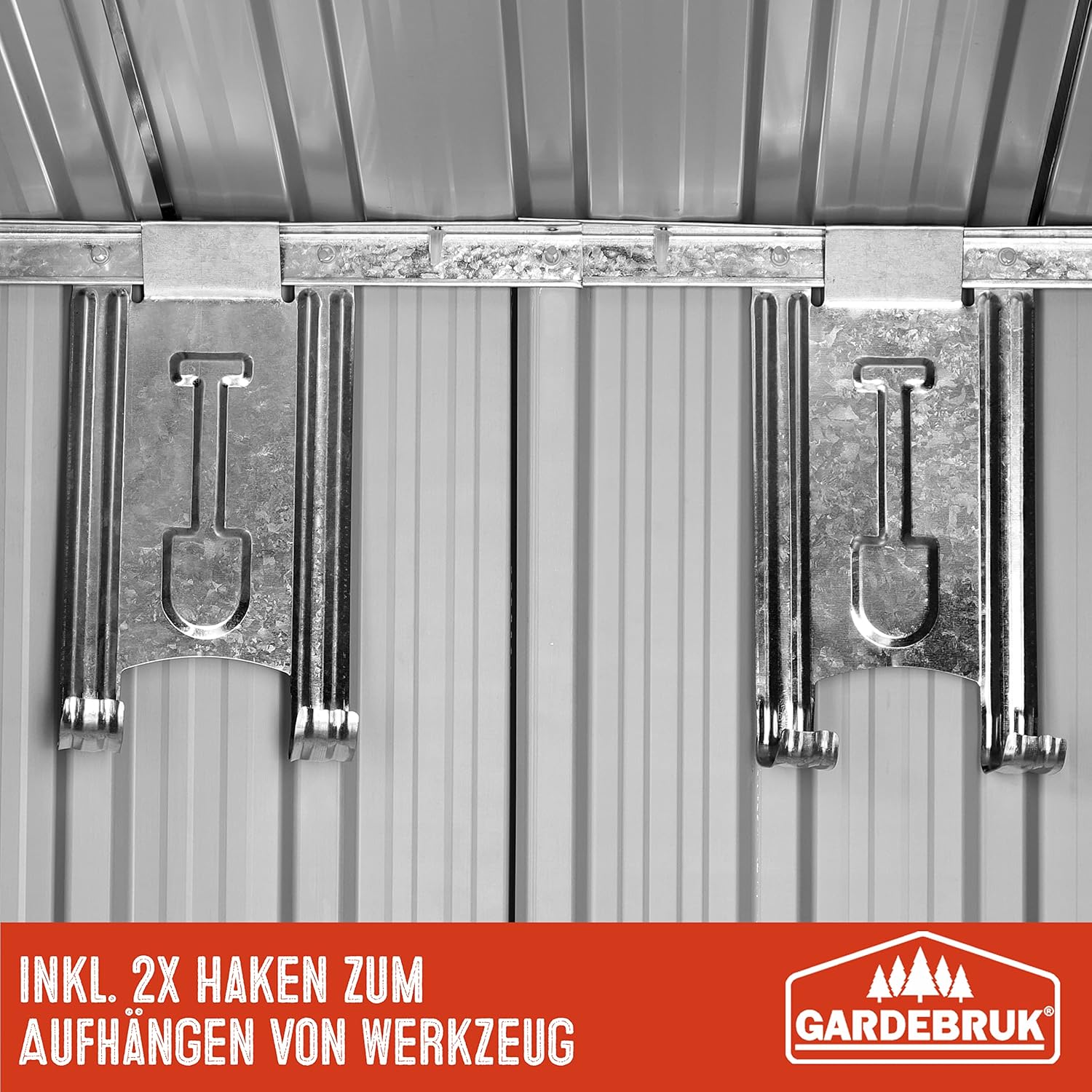 GARDEBRUK® L Metall Gerätehaus 2m² mit Fundament 200x125x180cm Schiebetür Anthrazit Geräteschuppen Gartenhaus 4m³