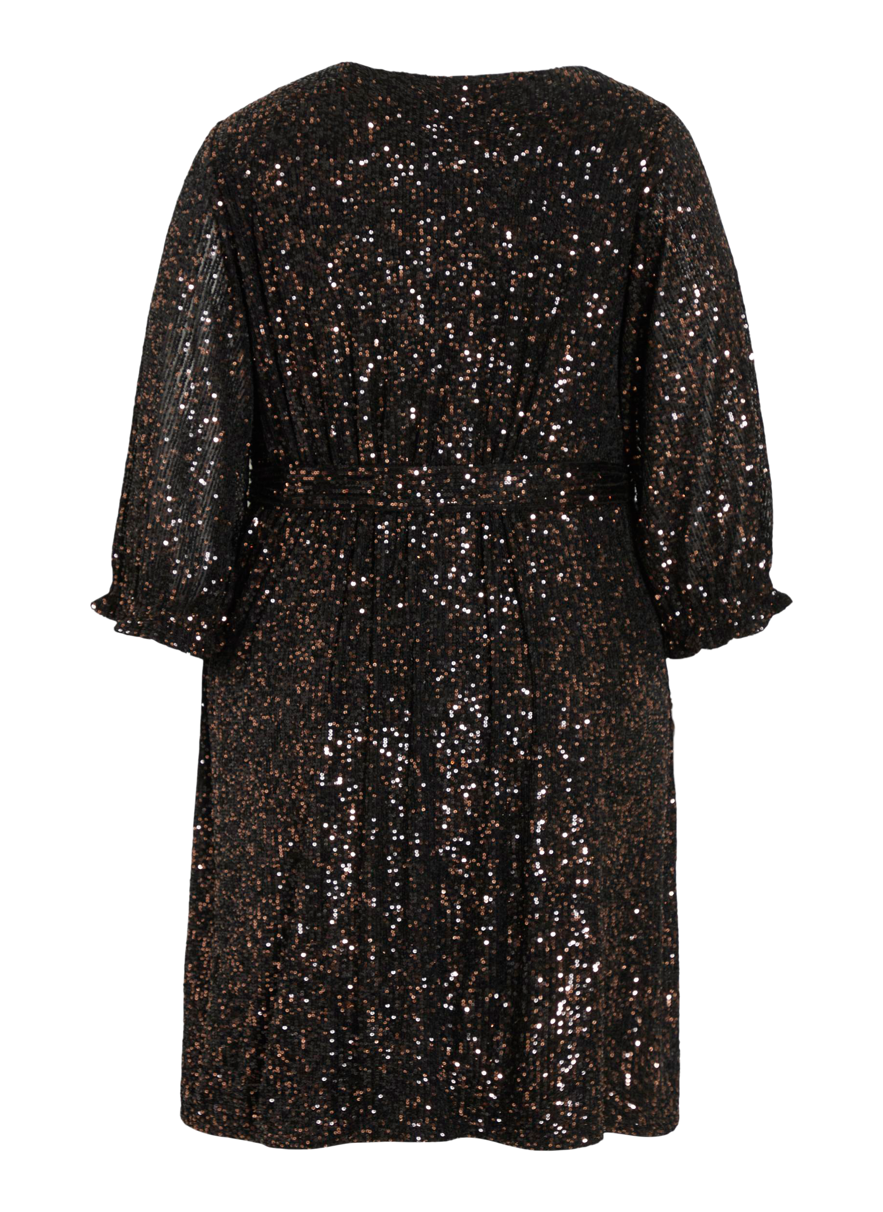 TENLEY - Robe courte col rond à sequins| Noir