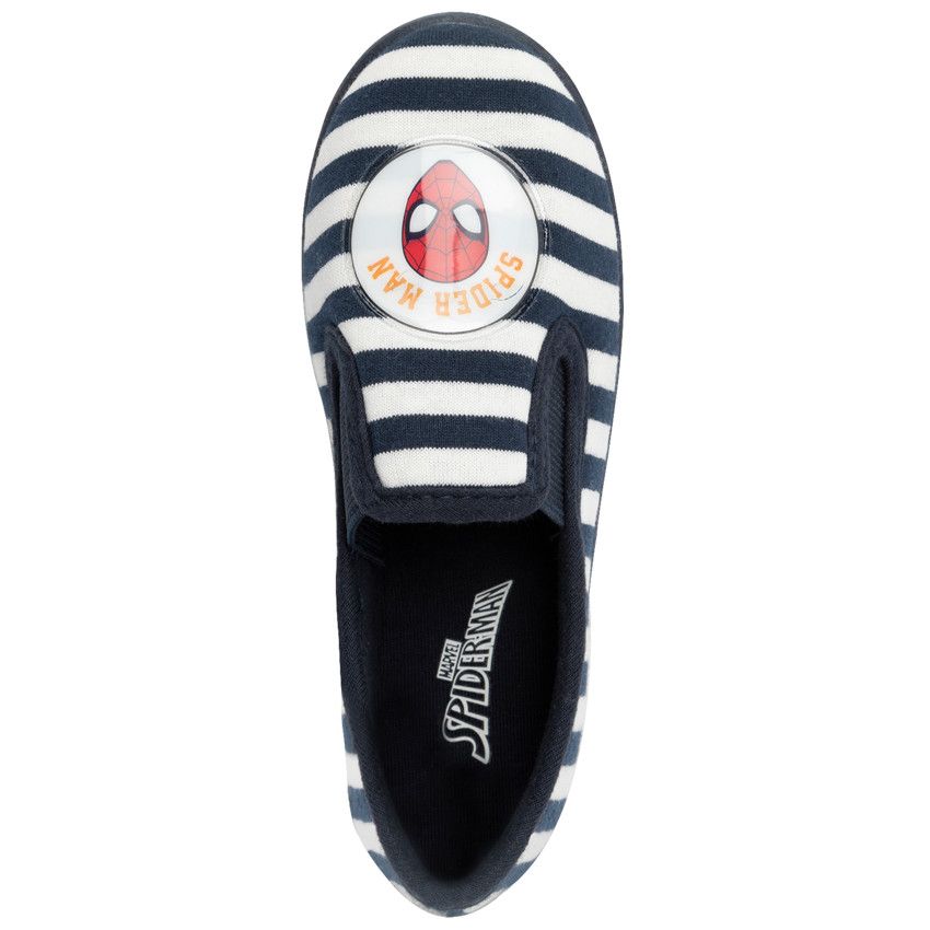 Chaussons rayés motif Spiderman pour enfant garçon - Bleu marine