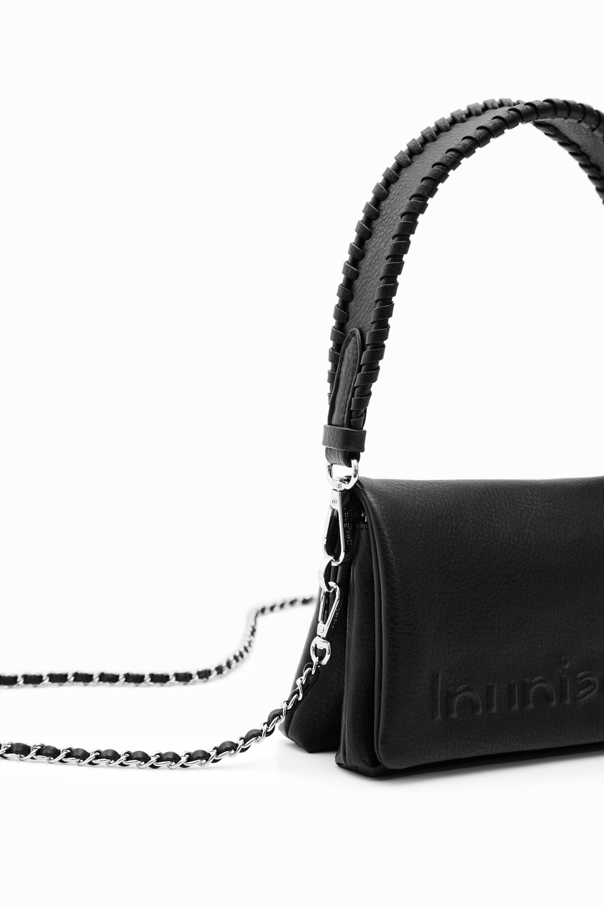 Mini sac à bandoulière demi-logo