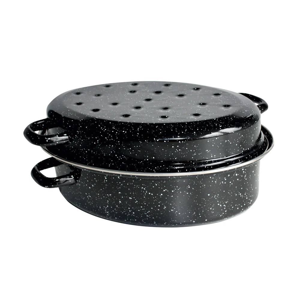 Daubière ovale Kitchen Roc 38 cm en acier émaillé Beka
