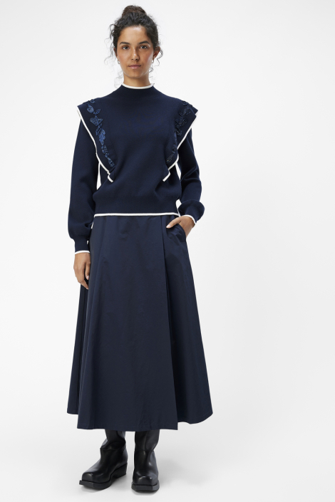 Object blauwe dames trui