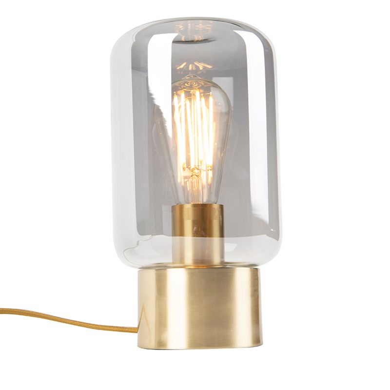 Design messing met smoke glas tafellamp - Bliss Cute
