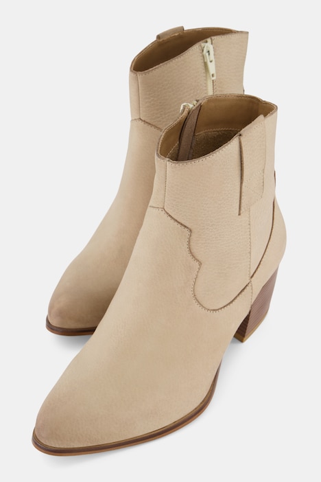 Leder-Stiefeletten, Nubukleder, Weite H