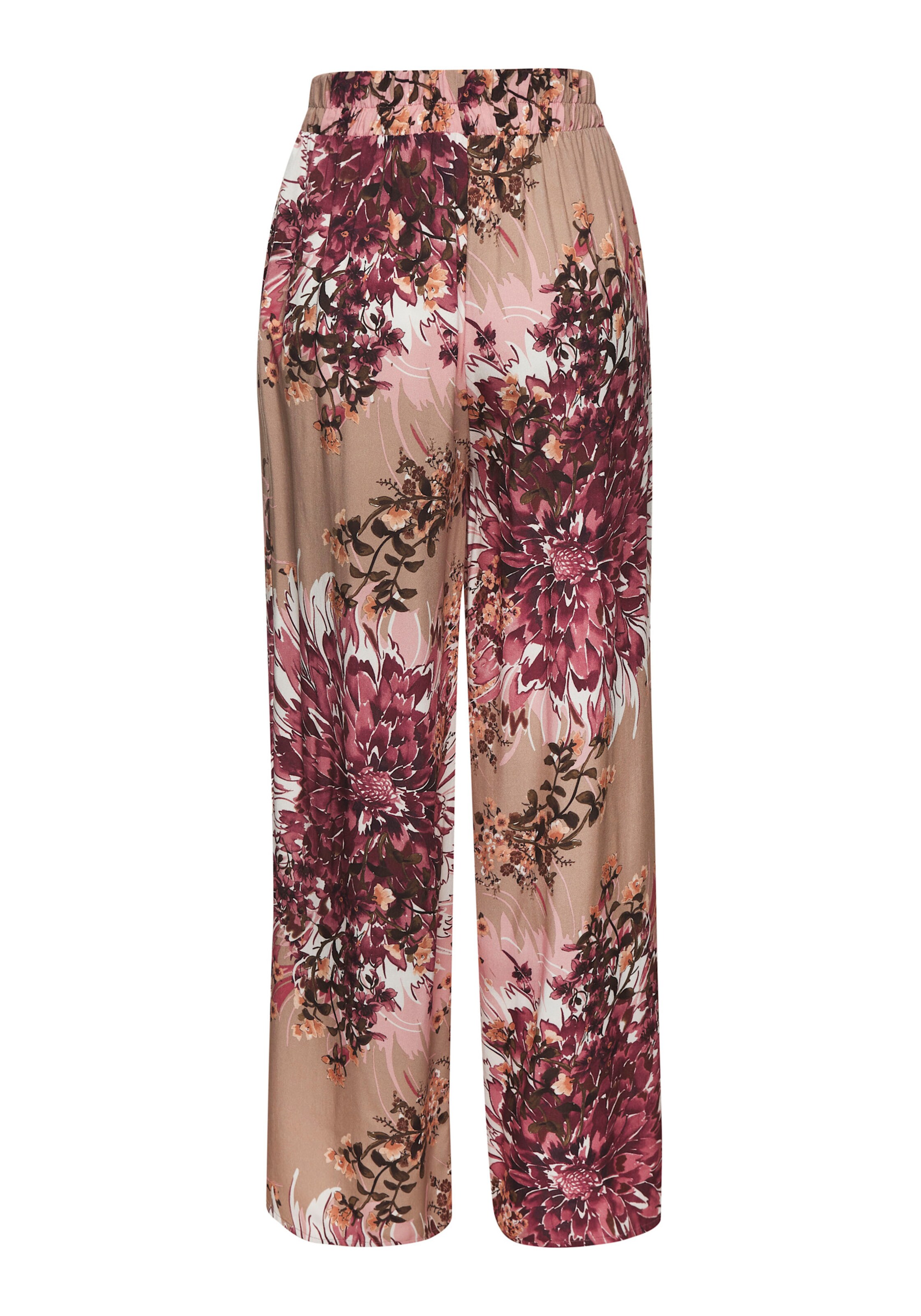 LASCANA Palazzohose in taupe-beere bedruckt