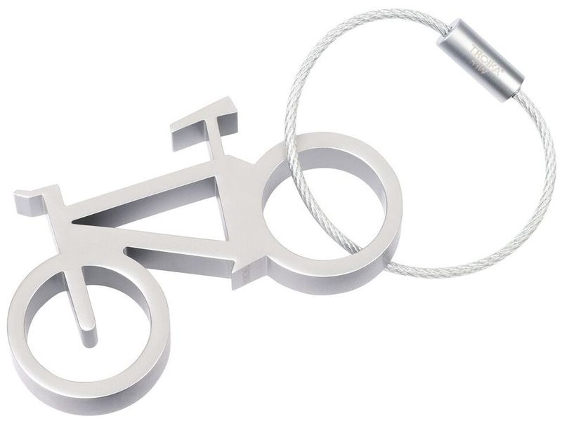 Troika Schlüsselanhänger Fahrrad Drahtesel Silber Flaschenöffner mit Schlüsselring Drahtesel