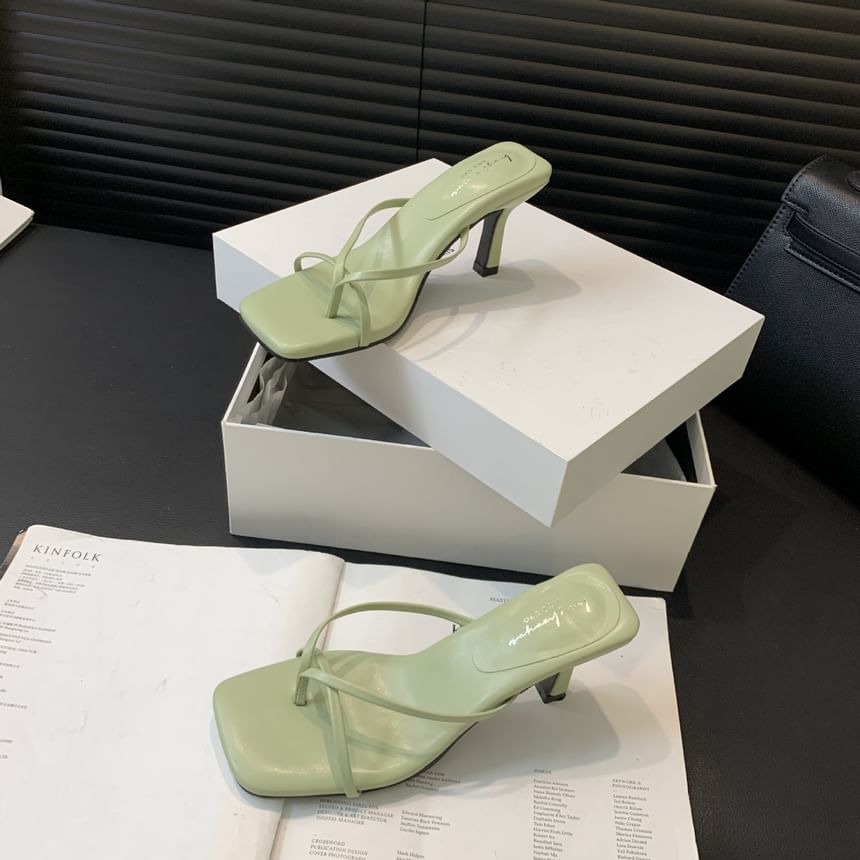 Anran - Sandalen met vierkante neus en hoge hak