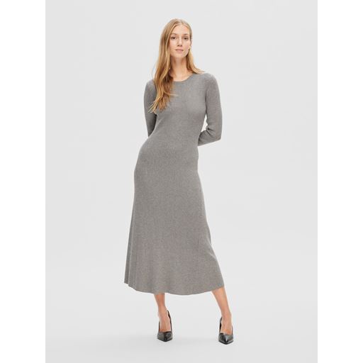 Selected Femme Lura Strikkjole, Medium Grey Melange, M