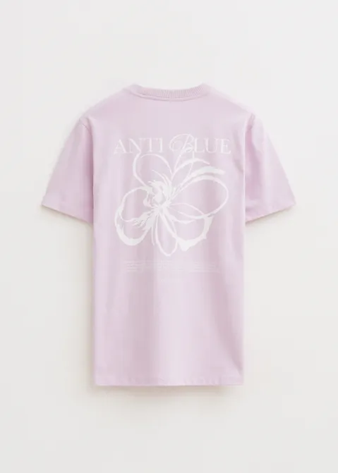 T-shirt met print flower art paars (LILA L)