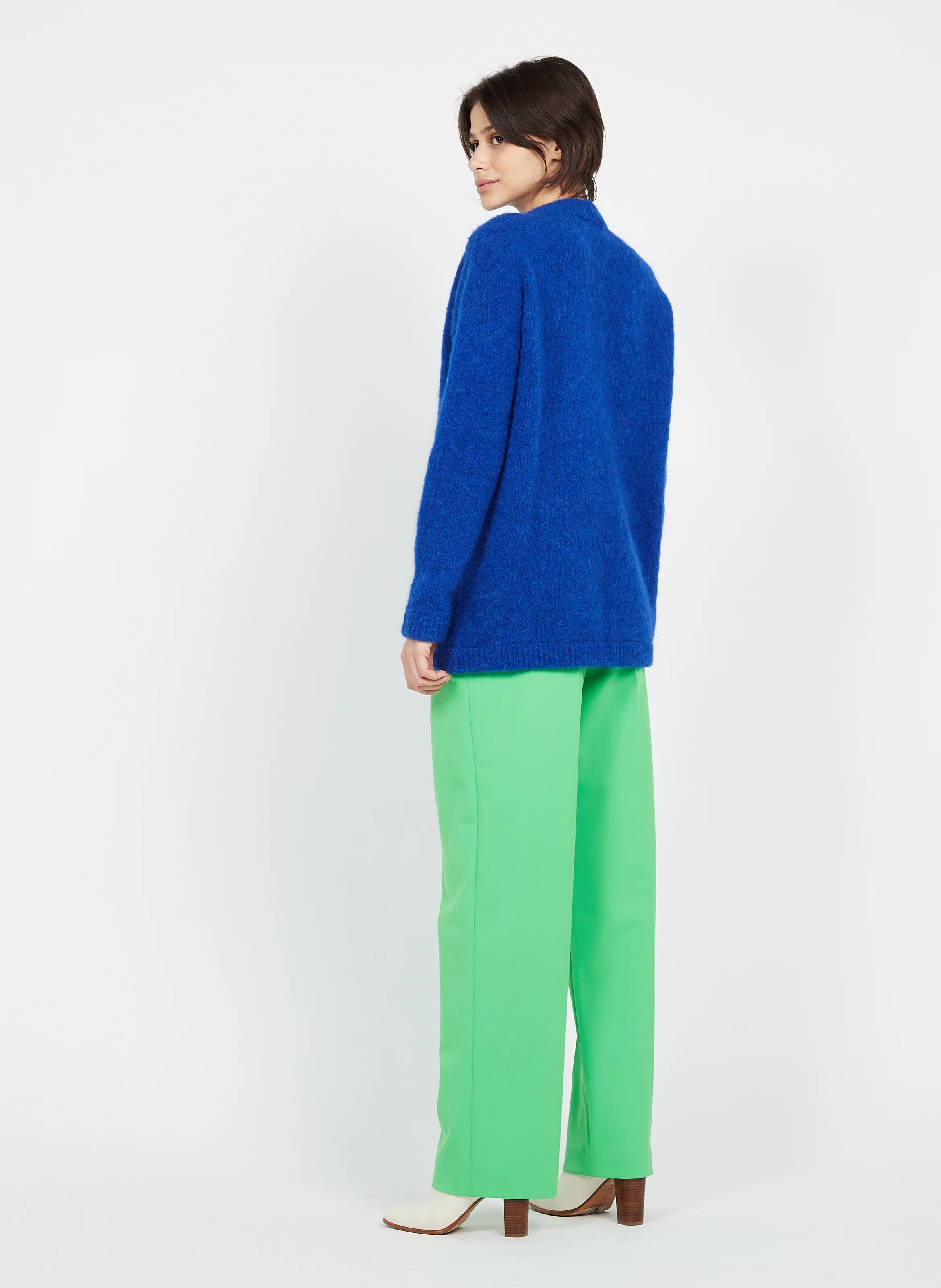 PAOLA - Pantalon droit à pinces | Vert
