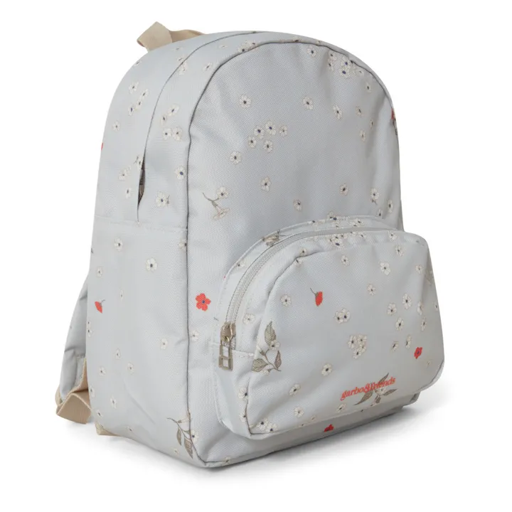 garbo&friends Sac à Dos Fleuri Matières Recyclées | Bleu ciel