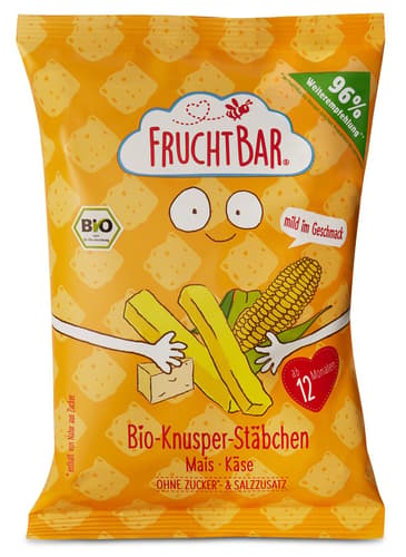 FruchtBar Bio Knusper-Stäbchen Mais & Käse