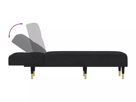 Prolenta Premium - Chaise longue noir velours