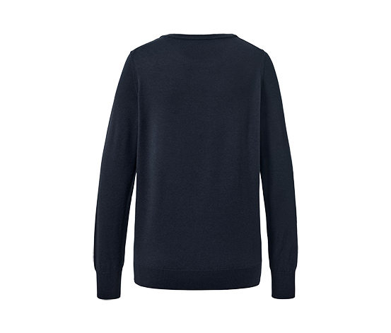 Merino-Feinstrickpullover, dunkelblau