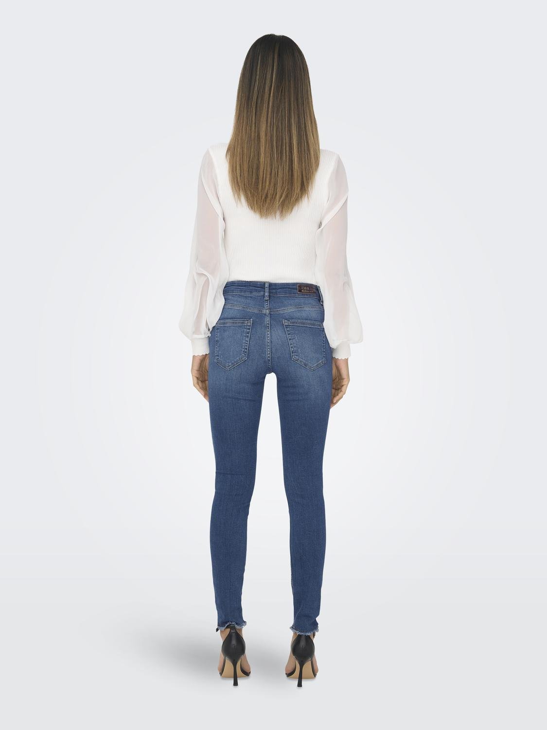 ONLBLUSH Mittlere Taille Skinny Fit Jeans Dark Medium Blue Denim